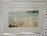 Claude Murrills, Wet Sands - Hope Cove, 1978, watercolour