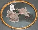 Jos Schippers, Sketch' (Oval Still Life Study of Pink Roses), 1910, oil on canvas-board