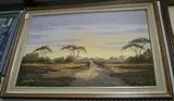 Donita Benzien, View of a Track in an African Landscape, acrylic on board