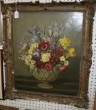 Alfred H. Palmer, Still Life Study of Spring Flowers, oil on board