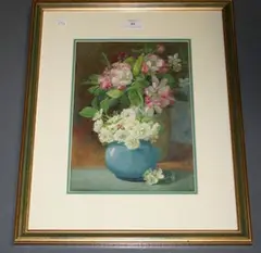 Rosa Appleton, Still Life Study of Blossom in a Vase, watercolour