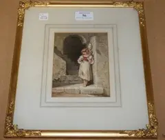 Penry Williams, Portrait of a Young Italian Woman, watercolour