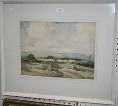 F.J. James, Summer Day, Chailey Common, watercolour
