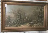 J. Cox, View of a Village under Snow, oil on canvas