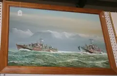 Alan Burnett-Leys, MTB 683 Co J.P. Perkins DSC & MTB 687 Co K. Gemmell DSO DSC ... (In Norwegian Waters), 1993, oil on canvas