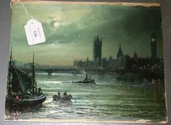 Harry Meegan, Reflections on the Thames, 1908, oil on board