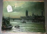 Harry Meegan, Reflections on the Thames, 1908, oil on board