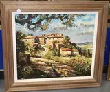 Michael Sanders, Hilltop Village, Provence, oil on board