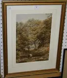 Alfred Mitchell, On the Walkham, Dartmoor, Devon' (View of River and Bank), 1888, watercolour