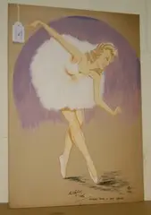 Study of a Ballerina by L.G. Hayter, 1946, gouache, sold Feb 2013