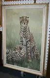 Daphne Dora Derfield, Study of Two Cheetahs, oil on board