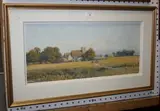 A.W. Weedon, Figures returning from Church within a Landscape, watercolour and gouache