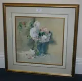 R. Fox Strangways, Still Life Study of Roses in a Vase, watercolour