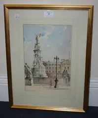 Guy A. Williams, A Perspective of Buckingham Palace, watercolour