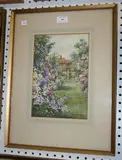 V. Spencer Woodward, View of a House with a Garden in Bloom, watercolour