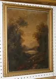 J.H. Preston, View of a Lake, oil on canvas