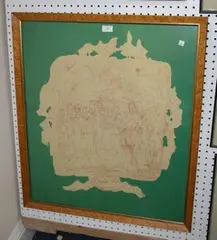 Feliks Topolski, London 1944, two-colour print on fabric