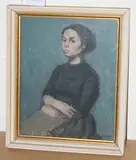 Michael Noakes, Badu' (Half Length Portrait of a Seated Woman), 1964, oil on board