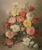 Jack Carter, Still Life Study of Roses in a Cut Glass Vase