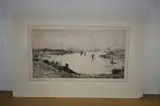 Extensive View of the River Medway by William Lionel Wyllie, monochrome etching, sold Jan 2013