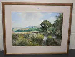 Andrew Dandridge, Wild Flowers By the South Downs Way, watercolour with gouache