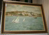 W. Lambert Bell, View of Dover from the Sea, oil on canvas