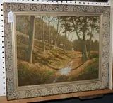 David Mead, View of an Autumnal Lane, oil on canvas