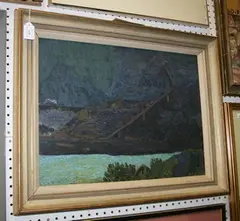 Malcolm J. Hitchcock, Part of Dinorwic Quarry with Llyn Peris, oil on board