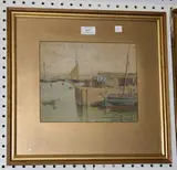 Frederick James McNamara Evans, View of a Cornish Harbour, watercolour