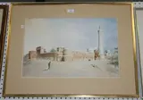 Charles Williams, View of a Walled Eastern Town, watercolour over pencil
