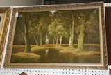 David Mead, View of an Autumnal Woodland Glade, oil on canvas