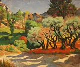 Émile Colinus, Provence, Les Oliviers, oil on canvas