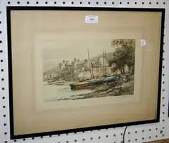 Henry G. Walker, Conway', 'Westminster Bridge' and 'Deganwy', three colour etchings, all signed in pencil recto