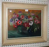 Percy Johnson, Still Life Study of Anemones, oil on canvas
