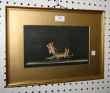 V. Bisogno, Cherub riding a Deer-pulled Chariot, gouache