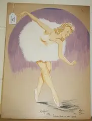 Study of a Ballerina by L.G. Hayter, 1946, gouache, sold Dec 2012