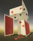 Norman Black, House of Cards, acrylic on board