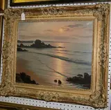 Roger de la Corbière, Coastal View at Dawn, oil on canvas