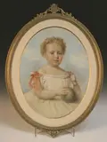 Georg Koberwein, Oval Half Length Portrait of Prince Albert, Grandson of Queen Victoria, 1870, pastel