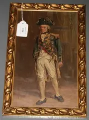 J.T. White, Full Length Portrait of Horatio Nelson standing on a Deck, oil on panel