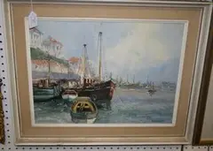 C. Wiegman, View of a Harbour, oil on canvas