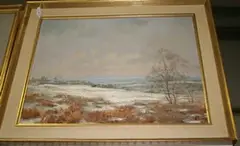 Roy Perry, Winter Landscape, Sussex, oil on panel