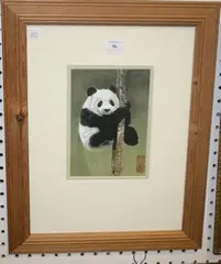 Ako Danes, How Do I Look?' (Study of a Panda), watercolour on rice paper