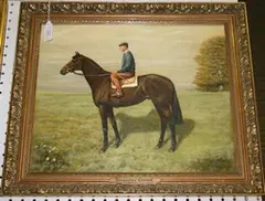 Rupert Barrington, Brigadier Gerard' (Study of the Race-horse with Rider), 1975, oil on board