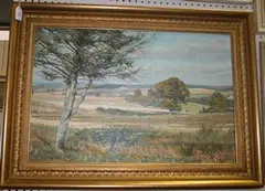 Hubert J. Squires, Open Landscape, oil on canvas