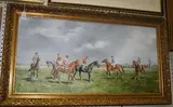 Louis Vane, View of Racehorses with Jockeys-up, oil on canvas