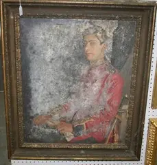 Hugh Micklem, Trevor Dawson... Scots Guard, oil on canvas