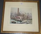 George Ayling, Bankside Power Station, watercolour over pencil