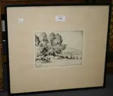 Sidney Mackenzie Litten, Bury, Sussex, monochrome etching