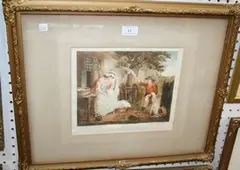 William J. Allingham, Pastoral Scenes, a pair of early 20th Century colour stipple engravings, both signed in pencil